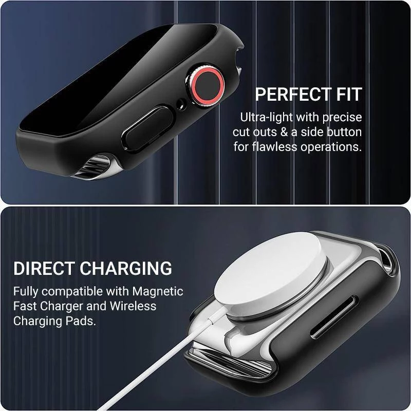 Crong Hybrid Watch Case karkaistulla lasilla Apple Watch 40mm - Starlight
