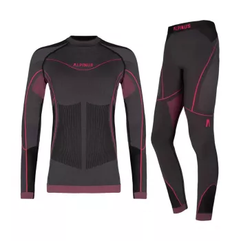 Termoaktiivinen alusvaatesetti tytöille Alpinus Tactical Mora grafiitti-pinkki 120-136