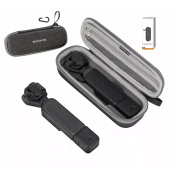 SUNNYLIFE kovakotelolaukku karabiinilla DJI Osmo Pocket 4 / 3:lle - harmaa