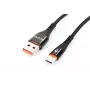 Accura USB-A - USB-C 2,0m kumipäällysteinen kaapeli 5V/2A musta