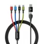 Accura 8-in-1 monilatauskaapeli USB-A/USB-C - 2x USB-C, Lightning, Micro USB, 3.0A, 1,2m, musta