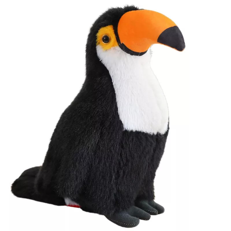 LEAN TOYS pehmo-tukaani lintu pehmolelu maskotti halilelu valkoinen 30cm