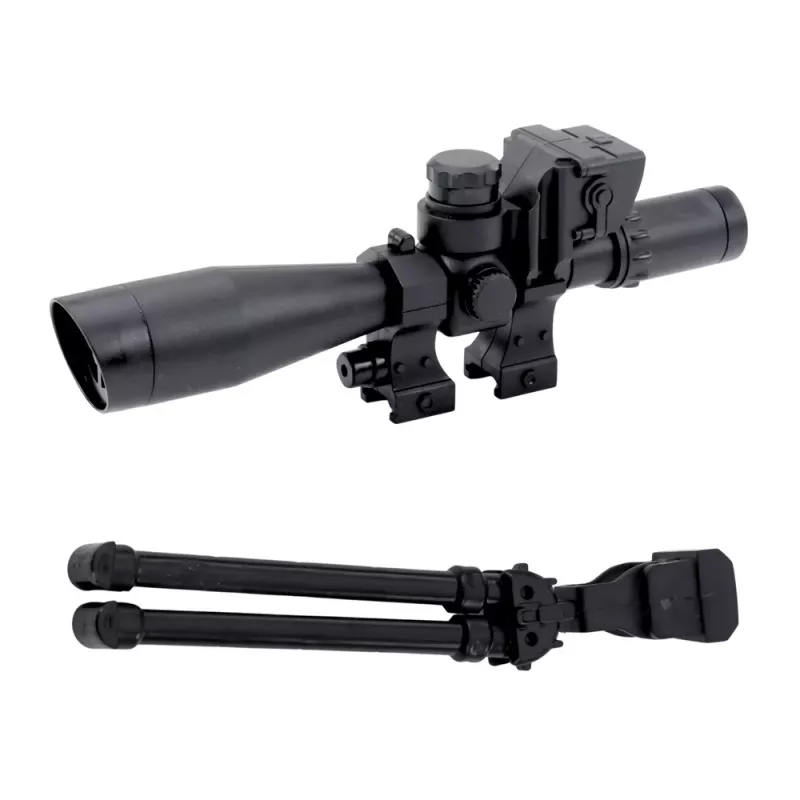 LEAN TOYS lelukivääri AK-528 tähtäimellä, jalustalla, valolla ja äänellä