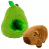 LEAN TOYS vihreä avokado kapybaralla 2-in-1 käännettävä pehmolelu 35 cm