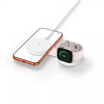 TECH-PROTECT A55 2-in-1 magneettinen MagSafe-laturi 25W Qi2.2 valkoinen