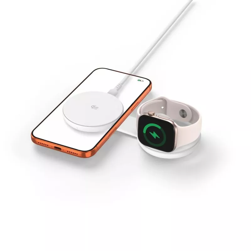 TECH-PROTECT A55 2-in-1 magneettinen MagSafe-laturi 25W Qi2.2 valkoinen