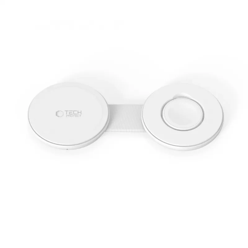 TECH-PROTECT A55 2-in-1 magneettinen MagSafe-laturi 25W Qi2.2 valkoinen