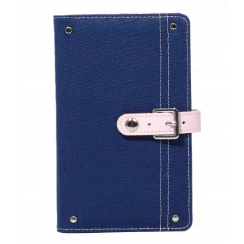LOVEINSTANT denim-valokuva-albumi Fujifilm Instax Mini -kuville – 108 kuvalle, PU-nahkakansi, 18 sivua, sininen