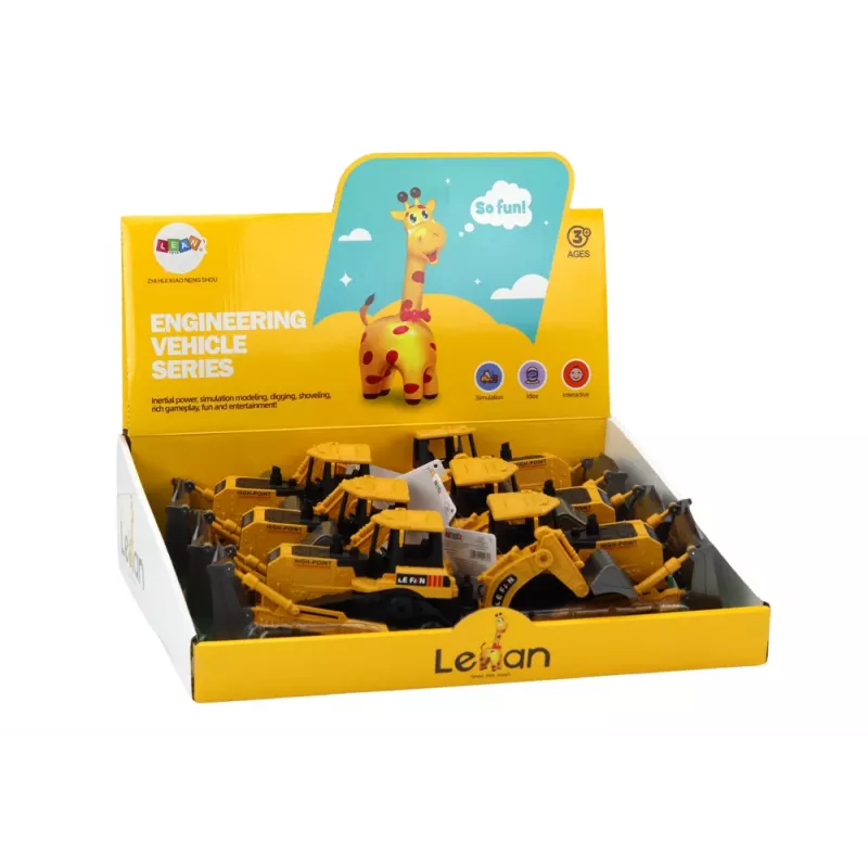 LEAN TOYS telaketjukaivinkone rakennusajoneuvo 2 kauhalla keltainen