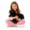 LEAN TOYS pehmeä hevonen pehmolelu maskotti musta 40cm x 37cm