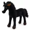 LEAN TOYS pehmeä hevonen pehmolelu maskotti musta 40cm x 37cm