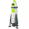 LEAN TOYS Space Rocket Ship leikkisetti astronauttihahmoilla, valoilla ja äänillä, 42 cm, valkoinen harmaa oranssi
