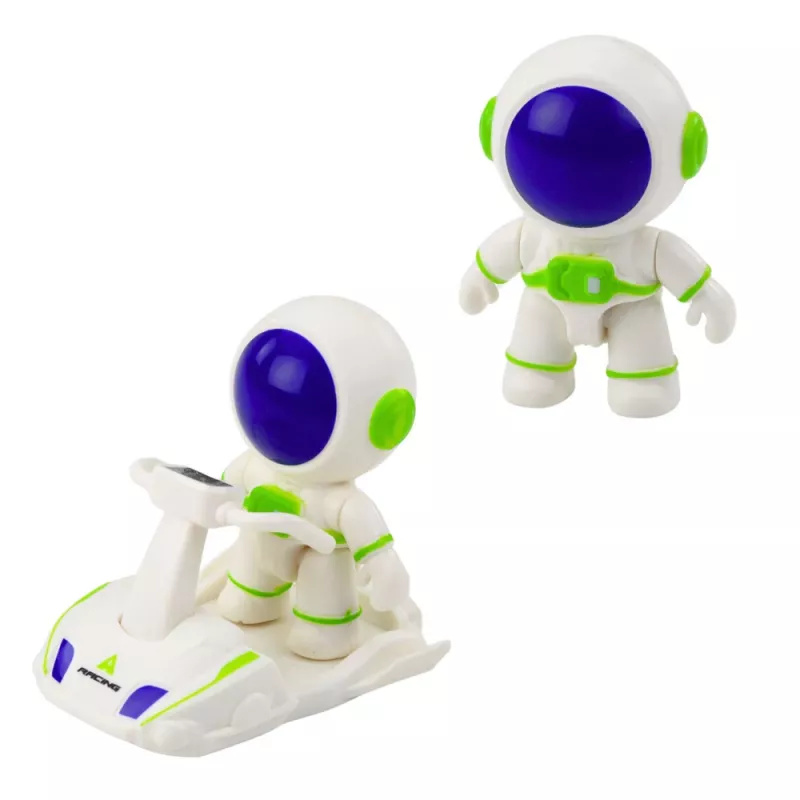 LEAN TOYS Space Rocket Ship leikkisetti astronauttihahmoilla, valoilla ja äänillä, 42 cm, valkoinen harmaa oranssi