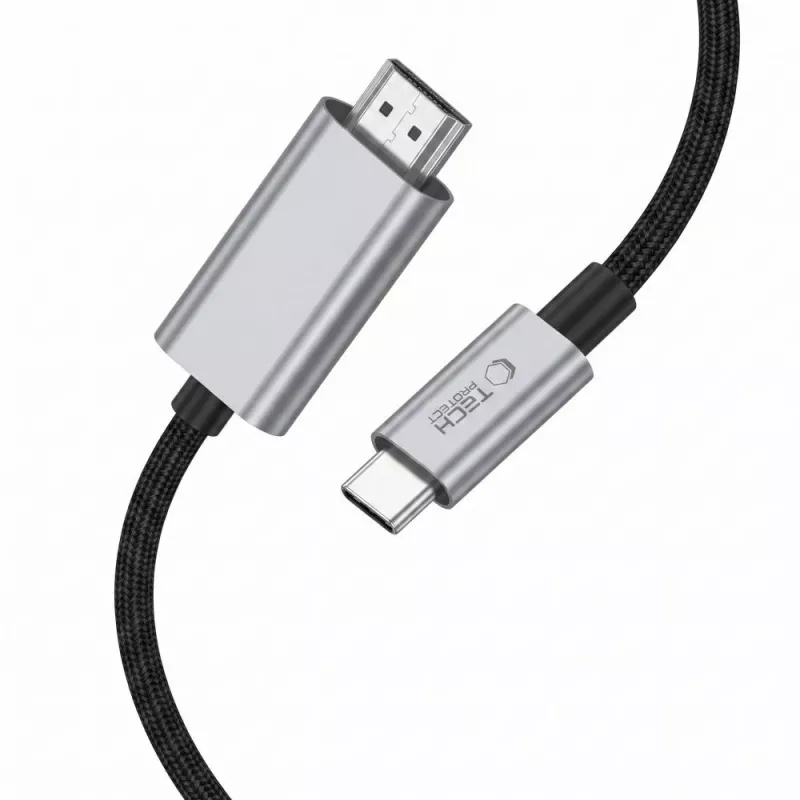 TECH-PROTECT ULTRABOOST kaapeli USB-C - HDMI 2.1 8K 60Hz 200cm rautaharmaa