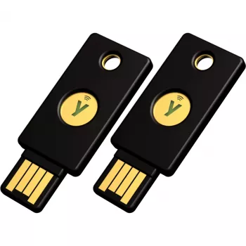 YubiKey 5 NFC -tietoturva-avain 2 kpl:n pakkaus (musta/kulta, USB-A & NFC)