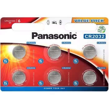 Panasonic Batteries CR-2032EL/6B litium-nappiparisto 3V 220mAh (6 kpl:n pakkaus)