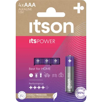ITSON LR03IPO/4CP alkaliparistot AAA, 1,5 V, 4 kpl blister