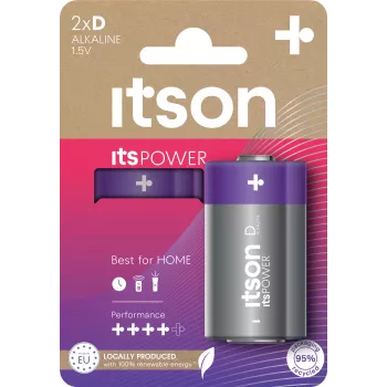 itson itsPOWER D -alkaaliparisto, 2 kpl (LR20IPO/2CP)