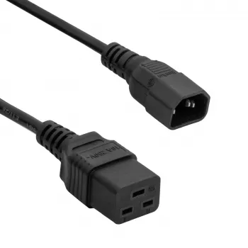Akyga AK-UP-02 palvelimen jatkokaapeli IEC C14 - IEC C19, 3 x 1 mm², 1,8 m, musta
