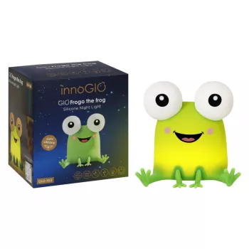 INNOGIO GIOFROGO sammakko LED-yövalo GIO-165 - ladattava silikonivalaisin kosketusohjauksella, 7 väriä, ajastin
