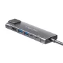 USB-C-keskitin moniporttinen adapteri HDMI 4K:lla, 2x USB 3.0, USB-C-data, 100W PD, gigabit Ethernet, space gray