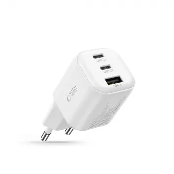 TECH-PROTECT NCA100W-GAN-AVS 3-porttinen GaN-verkkolaturi PD 3.2 100W / QC3.0 valkoinen