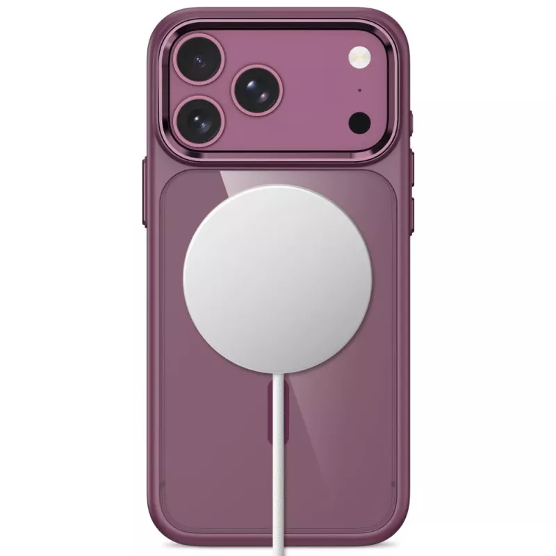 Tech-Protect Magmat MagSafe kirkas kotelo iPhone 17 Pro Max / 18 Pro Max - tumman kirsikanpunainen