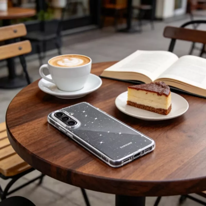 TECH-PROTECT FlexAir kotelo Samsung Galaxy A36 / A37 5G - läpinäkyvä glitterillä