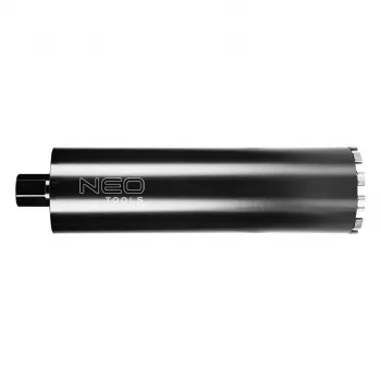 NEO TOOLS 57-864 timanttiydinporakruunu ydinporakoneisiin, 122 mm halkaisija, 470 mm työpituus, 1 1/4 inch UNC-kierre, 11 segmenttiä, märkäporaus, GRAPHITE PRO -sarja