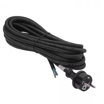 Akyga AK-OT-04S kumiverkkokaapeli H05RR-F 3 x 1,5 mm², CEE-7/7-pistoke avoimeen päähän, 5 m, musta