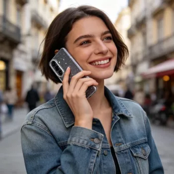 Tech-Protect FlexAir kuori Samsung Galaxy A57 5G:lle – läpinäkyvä glitter