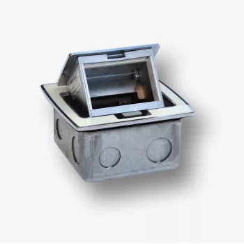 BACHMANN Mini Countertop Box 3M – pöytärasia vakiojakorasioiden asennukseen 22,5x45 mm (45x45 mm) kääntyvä, valkoinen