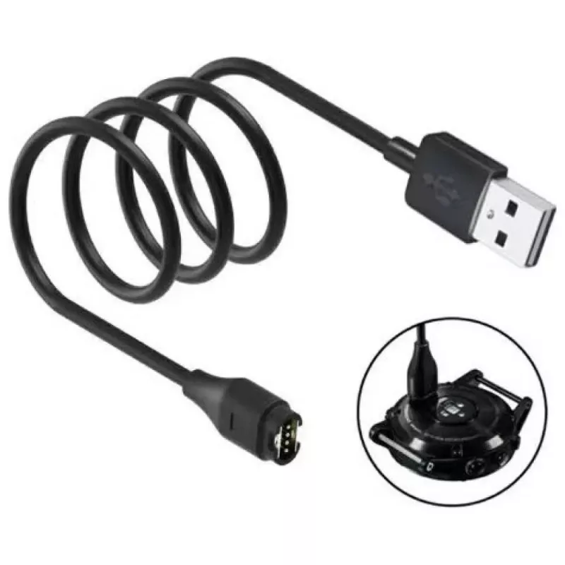 Beline USB-A-latauskaapeli Garmin-älykelloille 1 m musta
