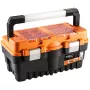 NEO TOOLS 18 työkalulaatikko TOP-84-102 | puomiorganisaattori 2 hyllyllä ja metallilukoilla