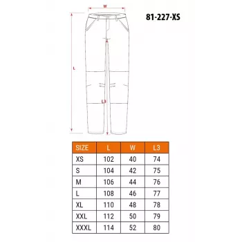 NEO TOOLS PREMIUM työhousut, 100 % puuvilla-ripstop, 9 taskua, polvisuojataskut, harmaa, koko XS