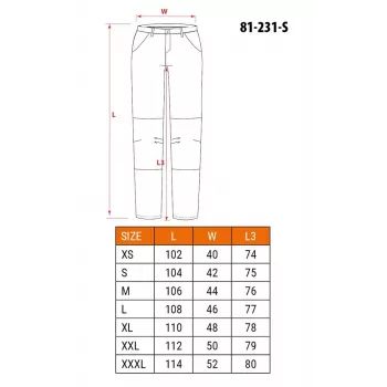 NEO Tools 81-231-S suojahousut, koko S, harmaa/musta, 65 % polyesteriä 35 % puuvillaa, 267 g/m², EN ISO 13688:2013