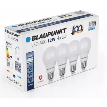 Blaupunkt LED-lamppu E27 A60 1260 lm 12W 4000K, 4 kpl (BLAUPUNKT-E27-12W-NW-4)