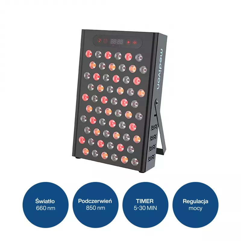 MEDIVON Lumera LED-valoterapiapaneli, punainen ja infrapunavalo, 120 LEDiä, 630–1060 nm