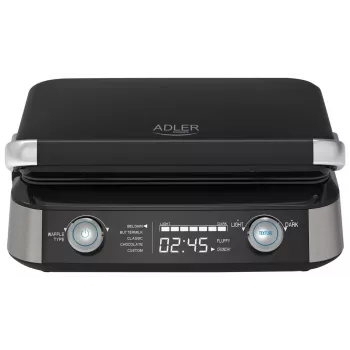 Adler AD 3084 vohvelirauta, 2400 W, musta/hopea