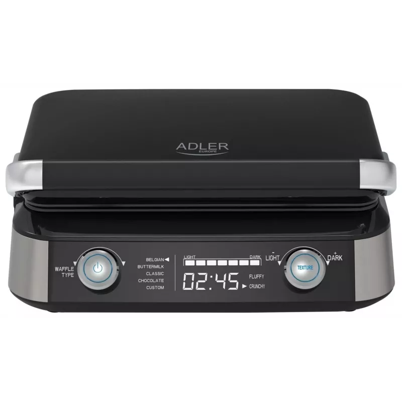Adler AD 3084 vohvelirauta, 2400 W, musta/hopea