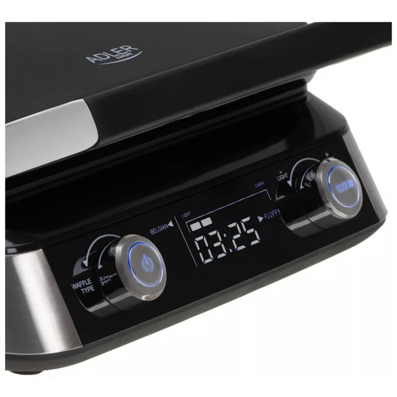 Adler AD 3084 vohvelirauta, 2400 W, musta/hopea