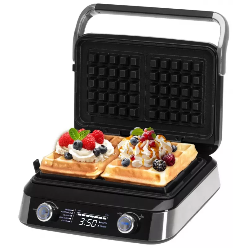 Adler AD 3084 vohvelirauta, 2400 W, musta/hopea