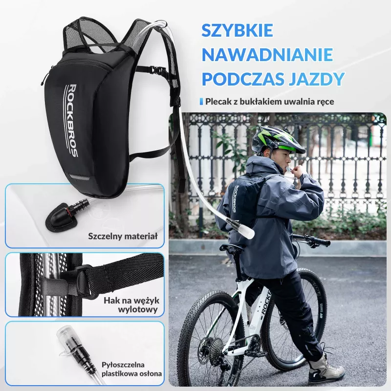 Rockbros H32 juomareppu 2L rakolla - musta