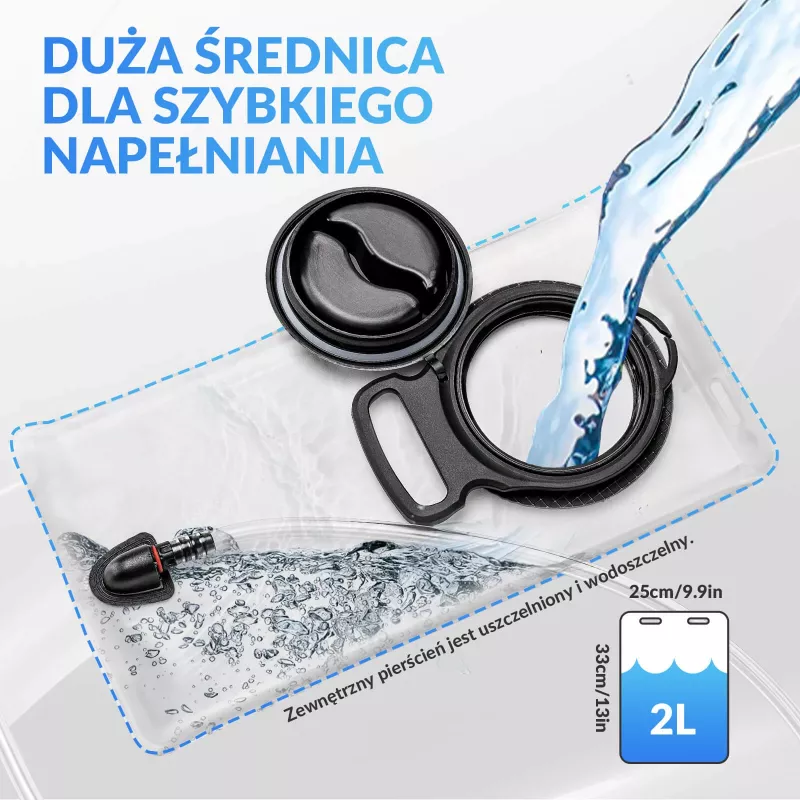 Rockbros H32 juomareppu 2L rakolla - musta