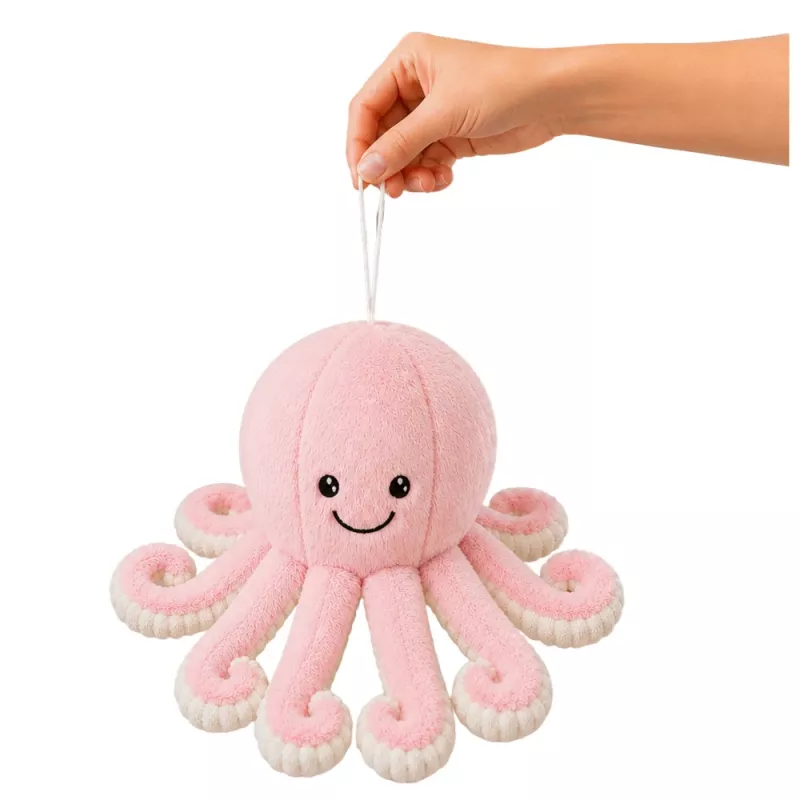 LEAN TOYS pehmo-oktopus imukupilla, pinkki, 16 cm