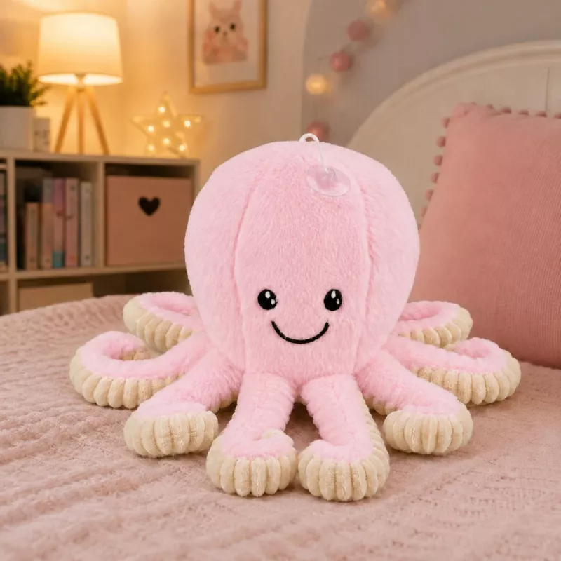LEAN TOYS pehmo-oktopus imukupilla, pinkki, 16 cm