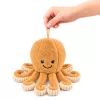 LEAN TOYS pehmo-oktopus pehmoeläin joustavilla lonkeroilla beige 30 cm