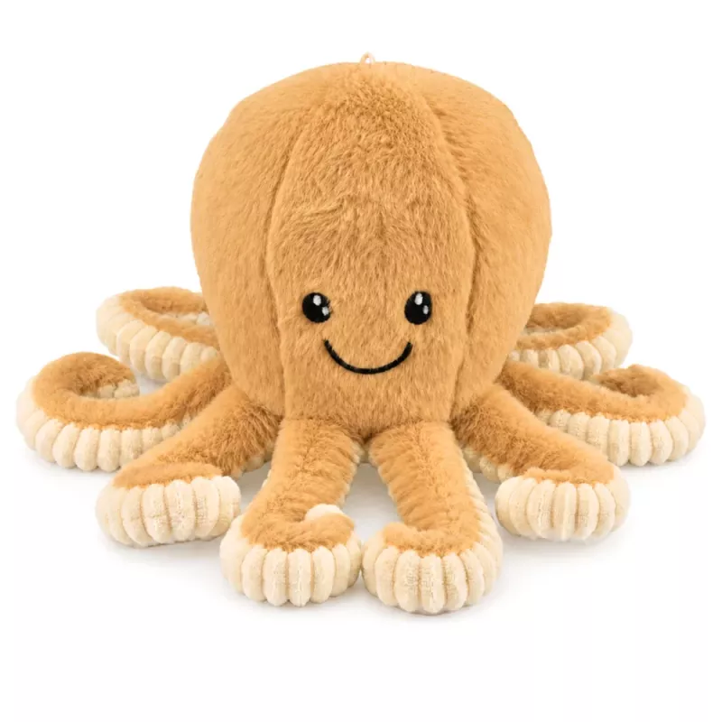 LEAN TOYS pehmo-oktopus pehmoeläin joustavilla lonkeroilla beige 30 cm