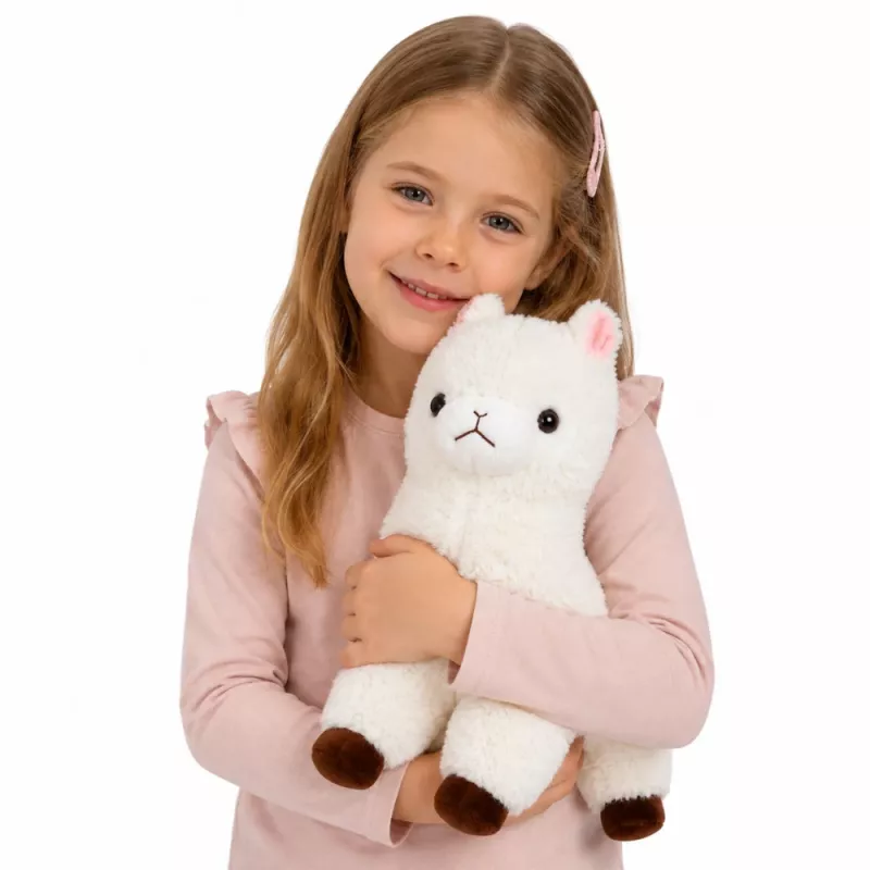 LEAN TOYS pehmo-alpakka laama pehmeä turkki valkoinen 38 cm