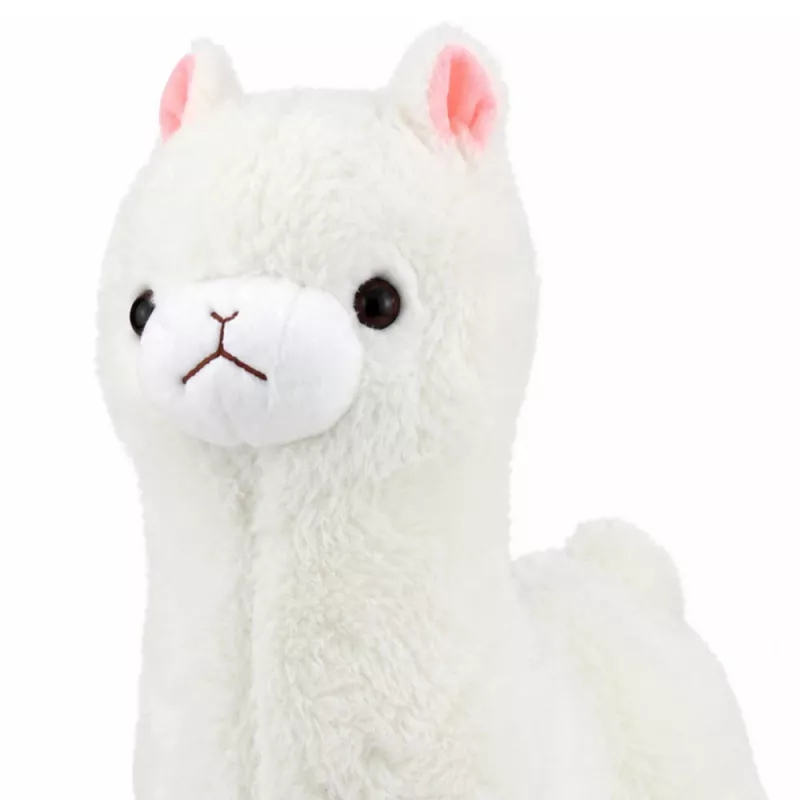 LEAN TOYS pehmo-alpakka laama pehmeä turkki valkoinen 38 cm